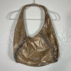 Michael Kors Hobo gold metallic Bag with Slouchy Design and Soft Material